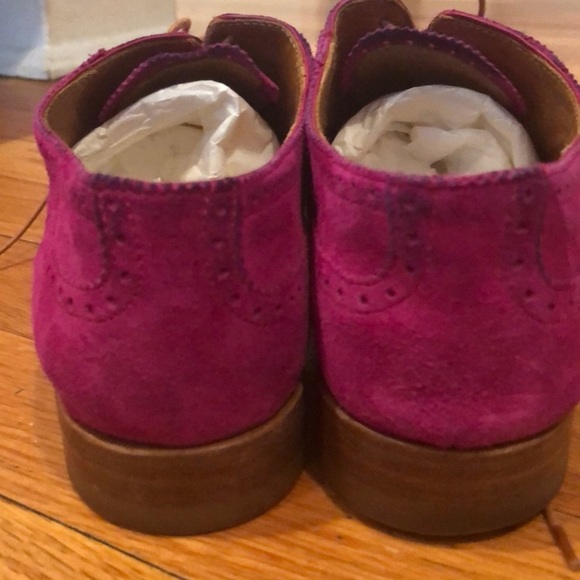Ralph Lauren Purple Label Pink Suede Oxford Shoes - Picture 3 of 5